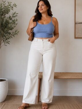 Old Navy Blue Ribbed Cropped Camisole Tank